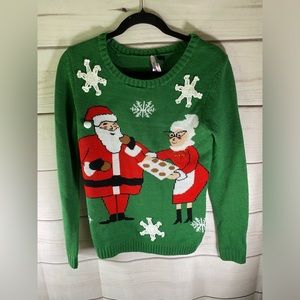 Love By Design Ugly Christmas Sweater Mr.& Mrs. Claus. Women’s Small.‎
